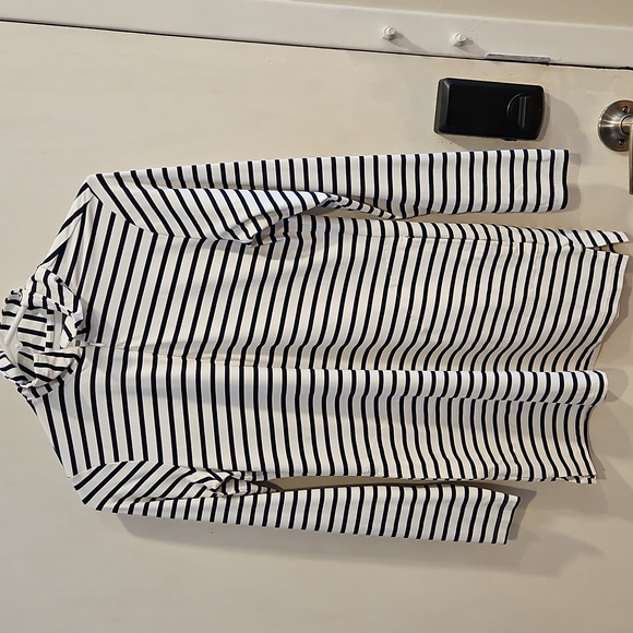 Lands' End Navy White Striped Rashguard Swim Cover Up XS - Picture 4 of 9